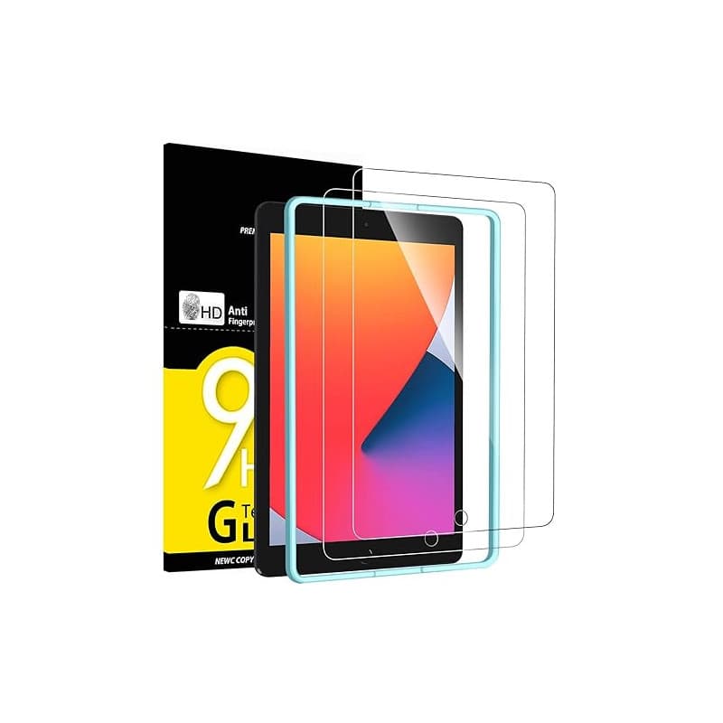 NEW'C Lot de 2, Protection Écran en Verre Trempé pour iPad 9(2021)/iPad 8(2020)/iPad 7(2019)[10,2 Pouces, 9ème/8ème/7ème Générat