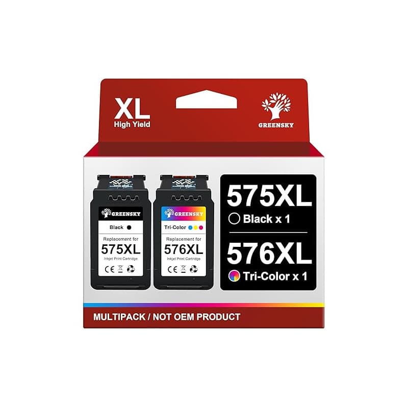 GREENSKY PG-575XL CL-576XL Cartouches d'encre Remplacement pour Canon 575 et 576 575XL 576XL Noir et Couleur pour Canon PIXMA TR