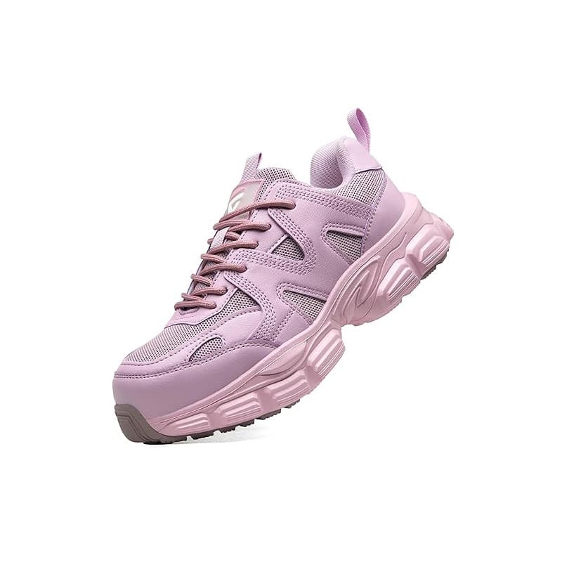 KOIFISH Chaussures de Sécurité Femme Légère Basket de Secruite Confortable Antidérapante Chaussures de Travail Embout Acier Resp