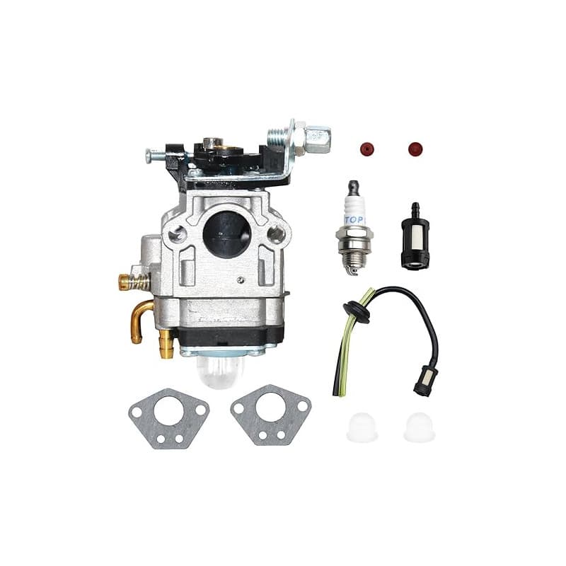 Carburateur Débroussailleuse 52cc 49cc 43cc, Kits de Carburateur pour Moteur avec Joint Tuyau Bougie d'allumage et Filtre à Esse