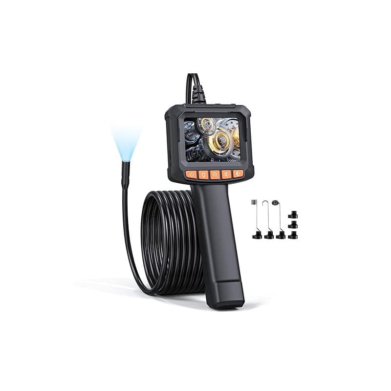 QIMIC Caméra Endoscopique, 1080P HD Endoscope avec Zoom 2X, IP67 Camera Inspection Canalisation à Étanche IPS de 2,4 Pouces, Câb