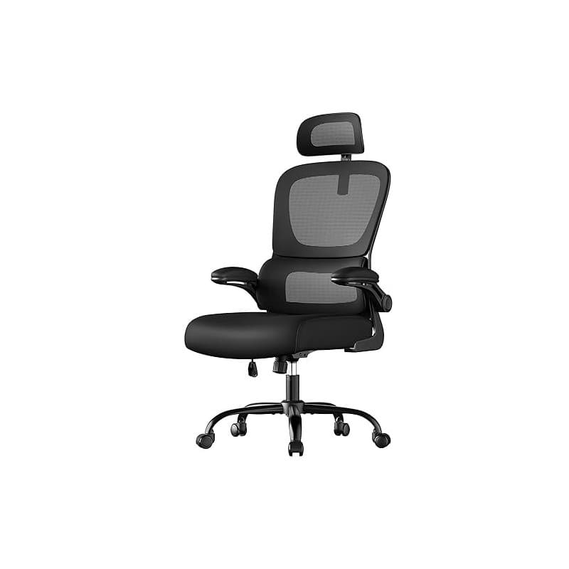 SONGMICS Chaise de Bureau, Chaise Ergonomique, avec Tissu en Maille Respirant à Double Couche, Soutien Lombaire Adaptatif, Appui