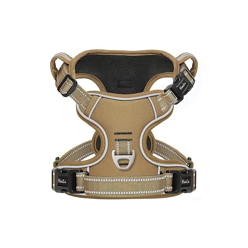 HEELE Harnais Chien, Harnais Anti Traction Réfléchissant Harnais pour Moyen Grand Chien avec Poignée Rembourrée, 1 Boucle sur la