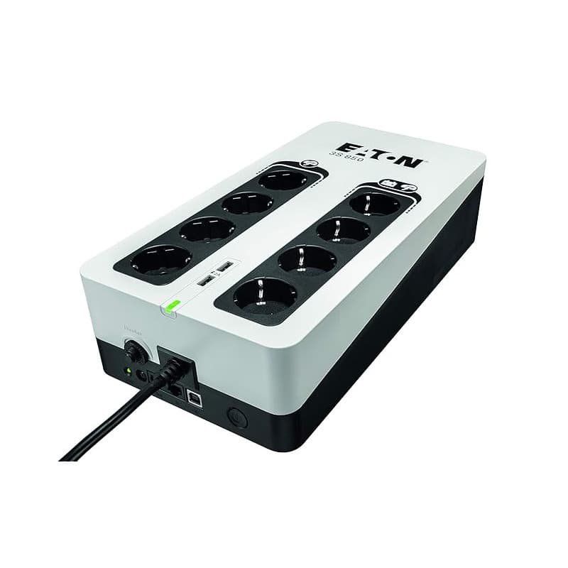 Eaton - Onduleur Parafoudre 3S 850 DIN - Off-line UPS - Alimentation Sans Interruption - Puissance 850VA (8 prises DIN, Silencie