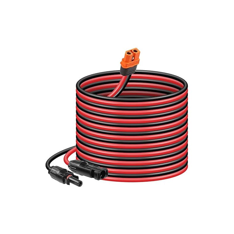 CERRXIAN Connecteur de panneau solaire 5 m 12 AWG vers câble d'alimentation femelle XT60i pour panneau solaire, centrale électri