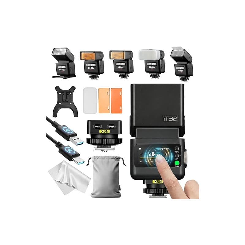 Godox iT32 Flash Appareil Photo TTL Mini avec Déclencheur X5-N pour Nikon, Flash TTL sans Fil 2.4G HSS 1/8000s, Compatible avec