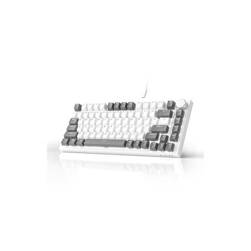 AJAZZ AK820 Mechanical Keyboard, 75% Hot Swappable Wired Volume Control Knob, PBT Keycaps, Five-Layer Sound Insulation Pad, 82-K