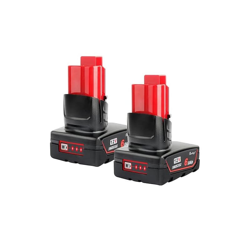 2X Waitley 12V 6.0Ah Li-ION Batterie pour Milwaukee M12 M12B 48-11-2411 48-11-2420 48-11-2401 48-11-2402 M-12 M12 Outils de Batt