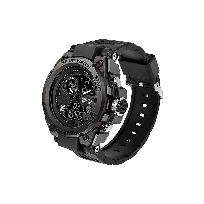 findtime Montre Militaire Tactique de Sport pour Homme Chronomètre à Grand Cadran, Alarme, Double Affichage de l'heure, rétroécl