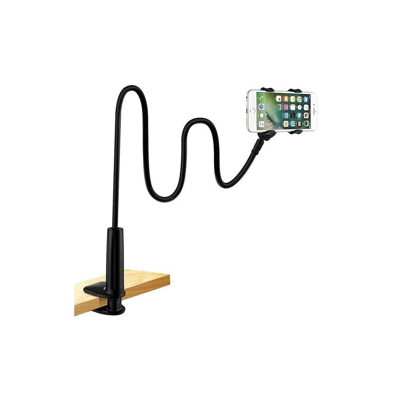 LONZOTH Support Telephone Lit, Support Téléphone avec Col de Cygne Flexible Long Bras Rotation 360° Réglable pour iPhone 13/ 13P