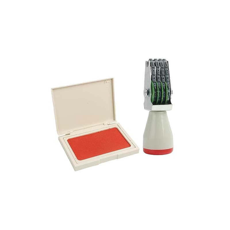 Kit de Marquage d'Œufs avec Tampon Dateur Réglable, Encre Rouge Résistante à la Décoloration (standard)