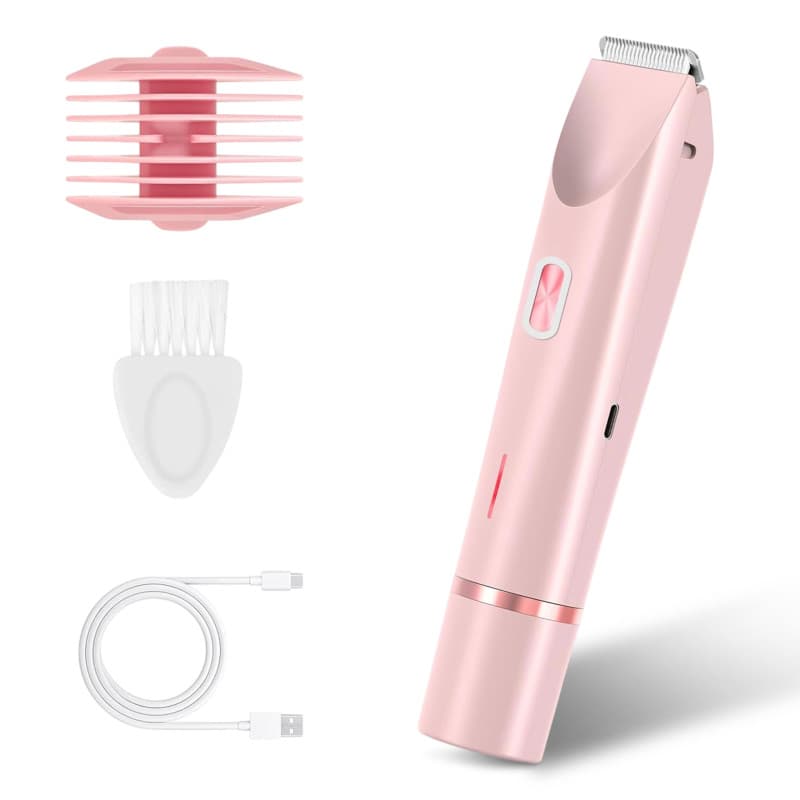 Rasoir Klyne Femme, Klyne Tondeuse À Double Tête Femme pour Tondeuse Intime & Sourcils, Recharge Usb, Étanche IPX7, Électrique R