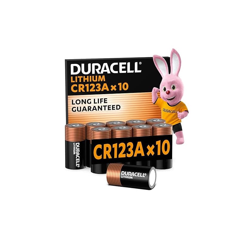 DURACELL CR123 Piles au lithium haute puissance 3V (CR123A / CR17345) (lot de 10) – longue durée – Pour appareils photos, lampes