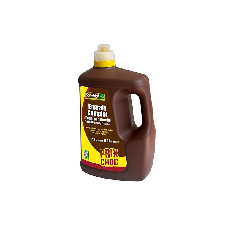 SOLABIOL Engrais Complet Liquide - 2,5L - Jusqu'à 250L De Solution - Engrais Universel - Tous Types De Cultures - Formulation Eq