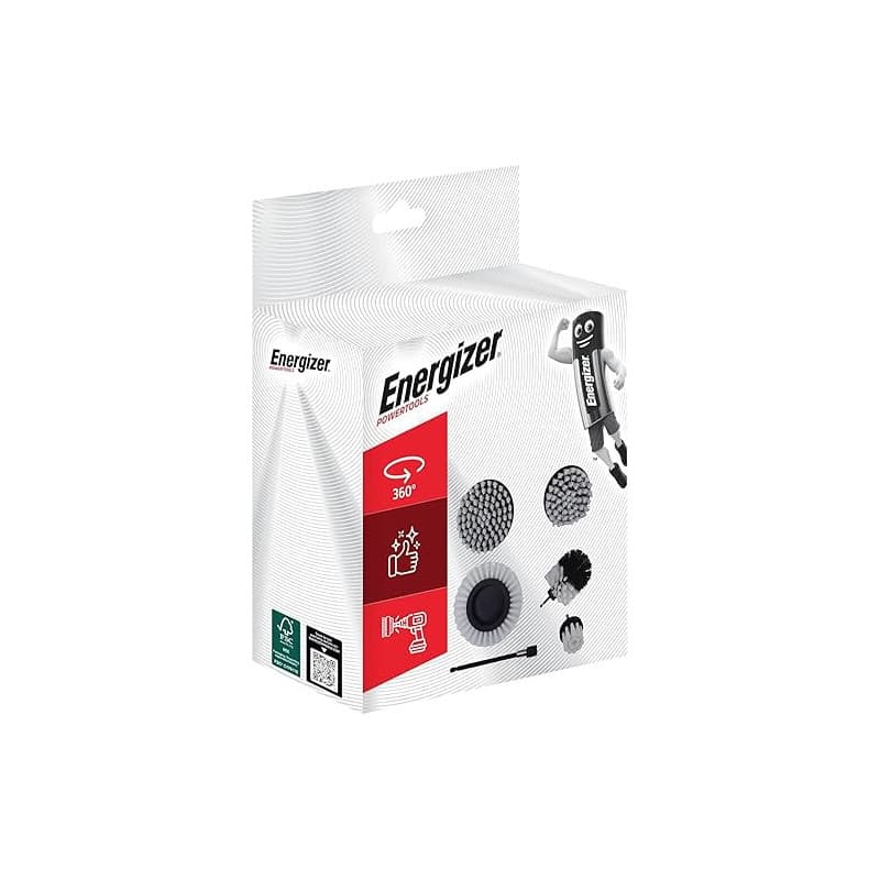Energizer - Set Brosse Nettoyage Perceuse 6PCS Brosse Perceuse Voiture, Nettoyage, Jantes, Carrelage Tapis, Baignoire, Cuisine,