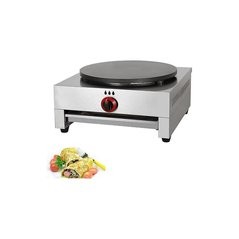 Style1 Professional crêpe Maker Machine pour crêpes, crêpes, gaz, crêpes professionnelles, diamètre 40 cm, avec assiette anti-ad