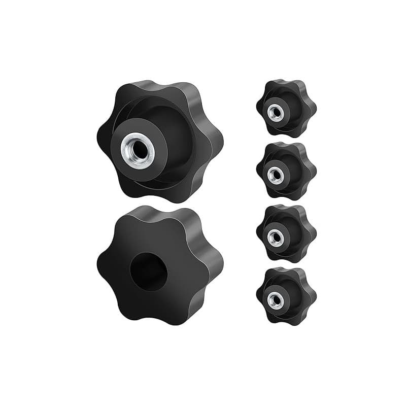 Caianwin 6 Pièces Ecrou à PoignéE En éToile M8 DiamèTre ExtéRieur 50mm Vis MoletéE Filetage Moleté Bouton De Serrage Pour Machin