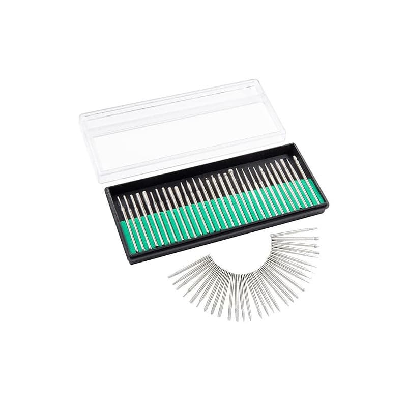 Treki 30Pcs Fraise Diamant 3mm Foret Fraise Diamantée Tige Forets Rotatifs pour Verre Pierre Précieuse Métal Meulage Bijoux Rota