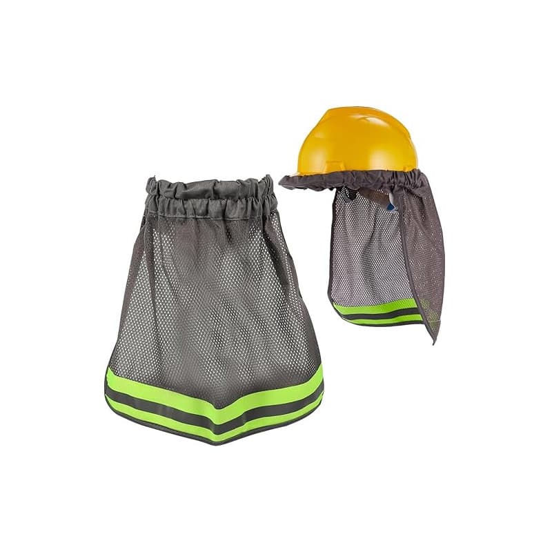 TOVINANNA Pare-Soleil pour Casque de Chantier, Protège-Nuque Réfléchissant en Tissu Bird-Eye, Protection Solaire Grise pour Trav