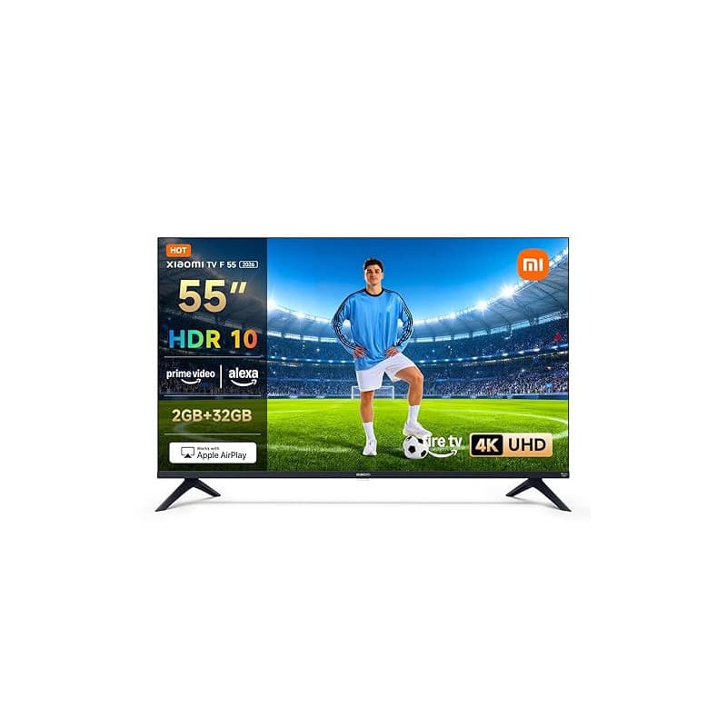 XIAOMI TV F 55, 140 cm (55 Pouces), 4K UHD, Smart TV, Fire TV, Contrôle Vocal Alexa, HDR10, MEMC, 60Hz avec 120Hz Game Boost Mod