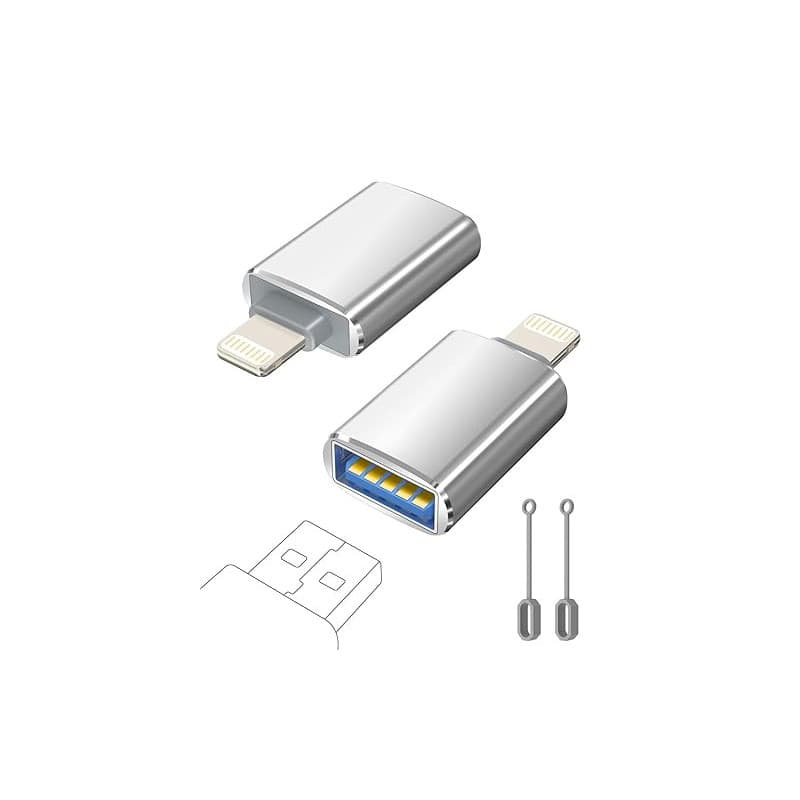 layajia Adaptateur Lightning vers USB, Câble Lightning Mâle vers USB Femelle pour iPhone 14 13 12 11 Pro Max, Adaptateur OTG iPh