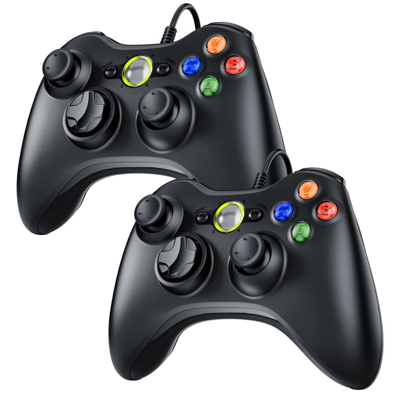 Gezimetie 2 Pack Manette Xbox PC Joystick, Xbox 360 de Connection USB - Double Vibration - Idéal pour Vos Sessions de Jeux sur P