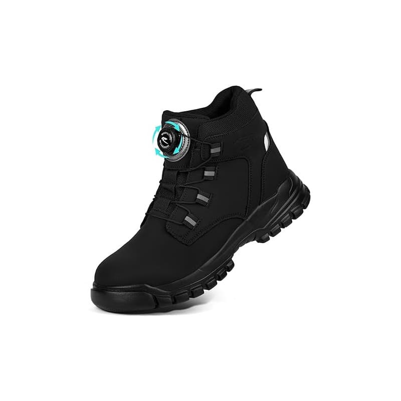 AOOSU Chaussures de Sécurité Homme, Chaussures de Travail Embout Acier Montante, Bottes de Sécurité Antidérapant Respirant, Bask