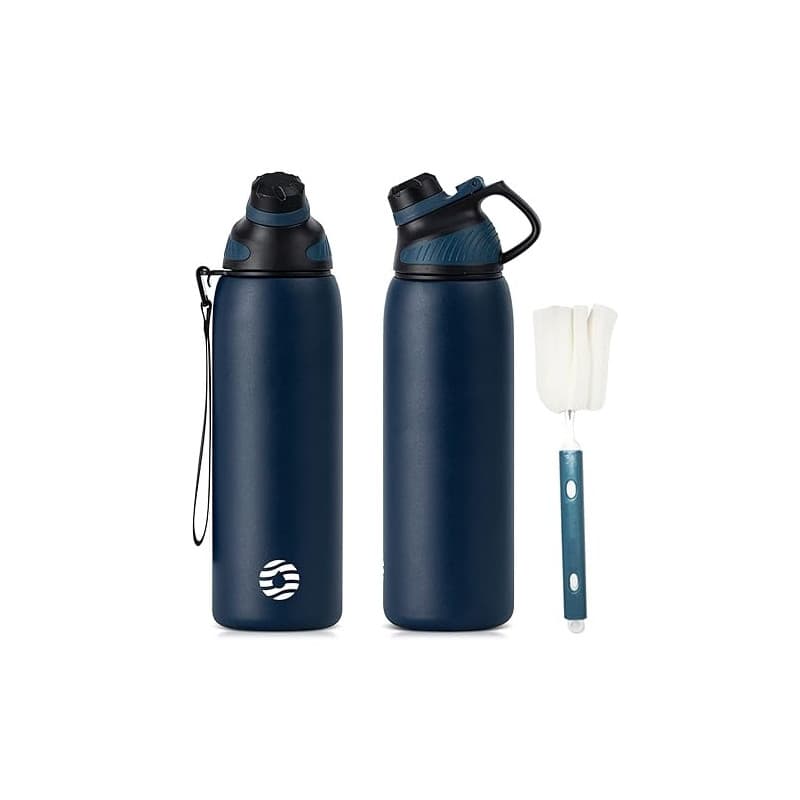 Fjbottle Gourde Isotherme avec Couvercle Magnétique - 400ml/600ml/800ml/1L/1.5L - Bouteille Isotherme Étanche sans BPA, Gourde I