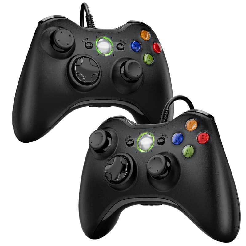 Diswoe 2 Pack Manette pour Xbox 360, 2 Pack Manette PC, Joystick Manette de Jeu pour Xbox 360/ Slim/PC Windows 7/8/10/11/XP, Gam