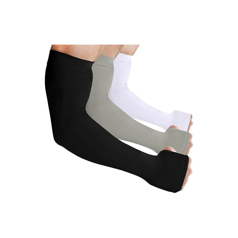 beister Manchon de Bras Homme & Femme, Anti-UV Protection UPF 50+ Manche Bras Avec Trou pour Le Pouce Antidérapants Cooling Manc