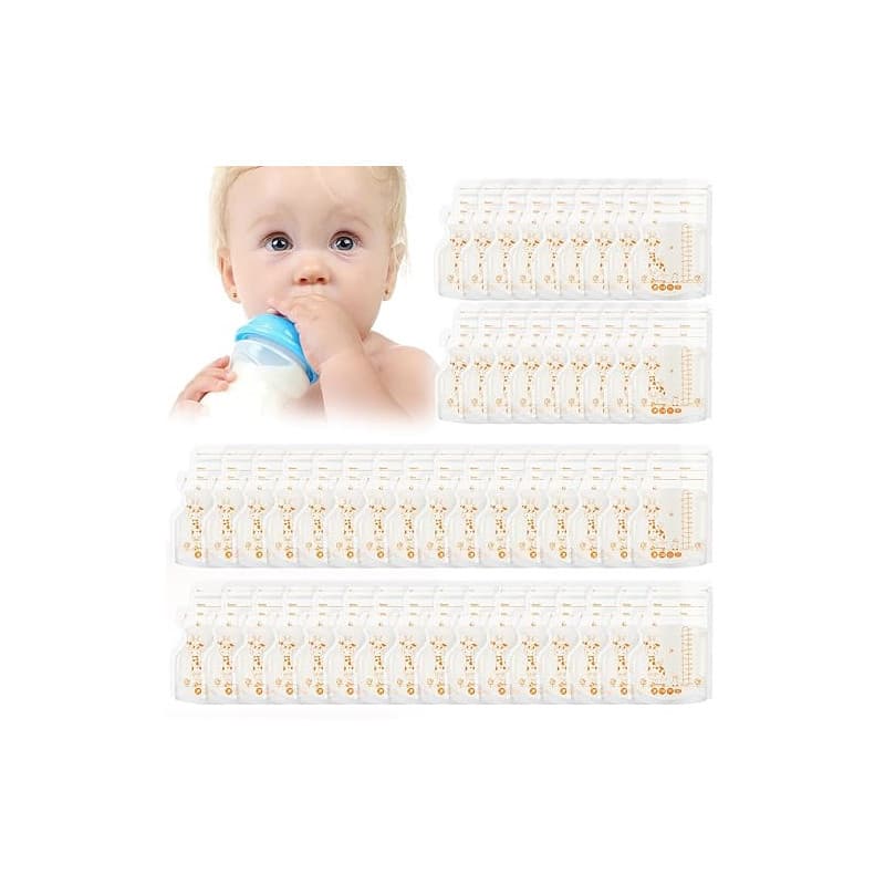 Aolso Sachet Conservation Lait Maternelle 250ML, 50PC Sac de stockage de lait maternel, Double Fermeture Étanche, Sac Lait Mater