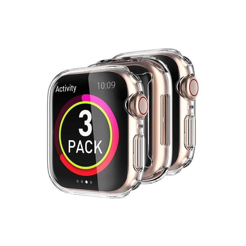 Delidigi 3 Pièces Coque pour Apple Watch 40mm, Protection D'écran en TPU Haute Transparence Antichoc Compatible avec Apple Watch