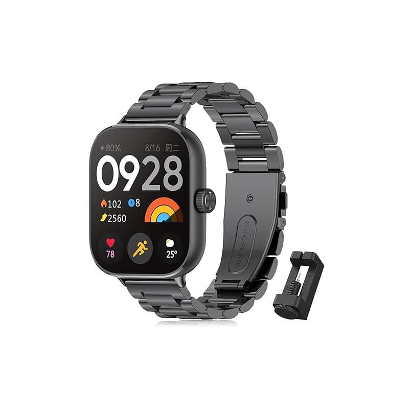 BDIG Bracelet en Métal en Acier Inoxydable pour Xiaomi Redmi Watch 6/5/4 Hommes Femmes, Compatible avec Xiaomi Mi Band 10 Pro/9