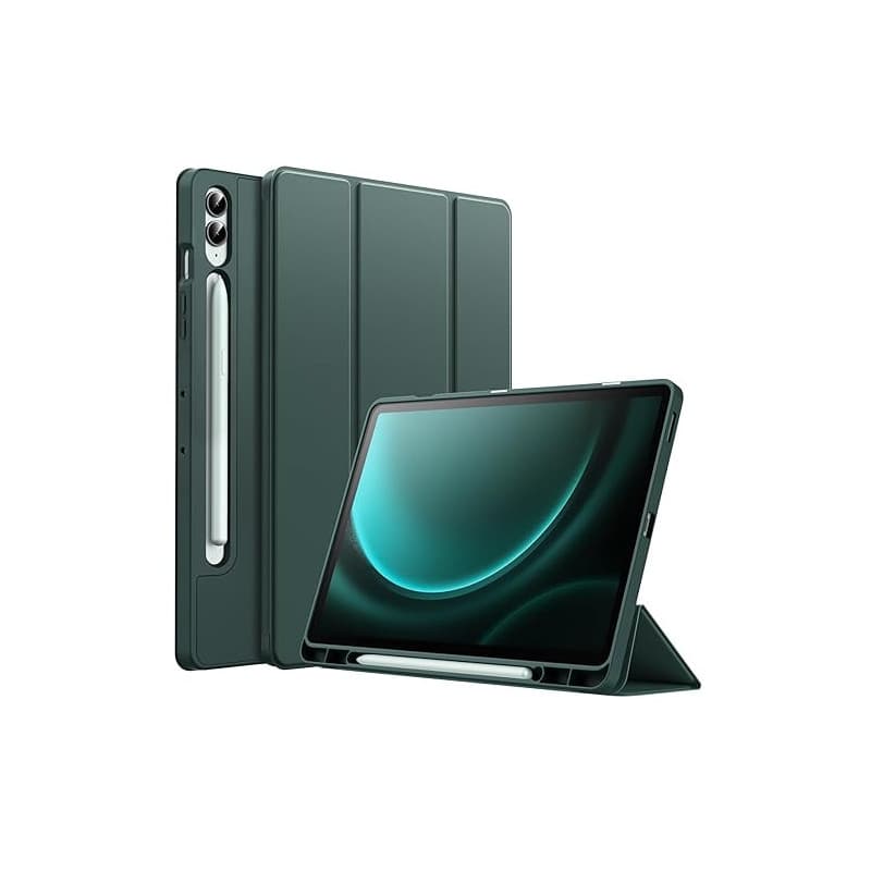JETech Coque pour Samsung Galaxy Tab S9 FE+ / S9 FE Plus 12,4 Pouces avec S Pen Porte-Stylet, Tablette Étui Housse de TPU Souple
