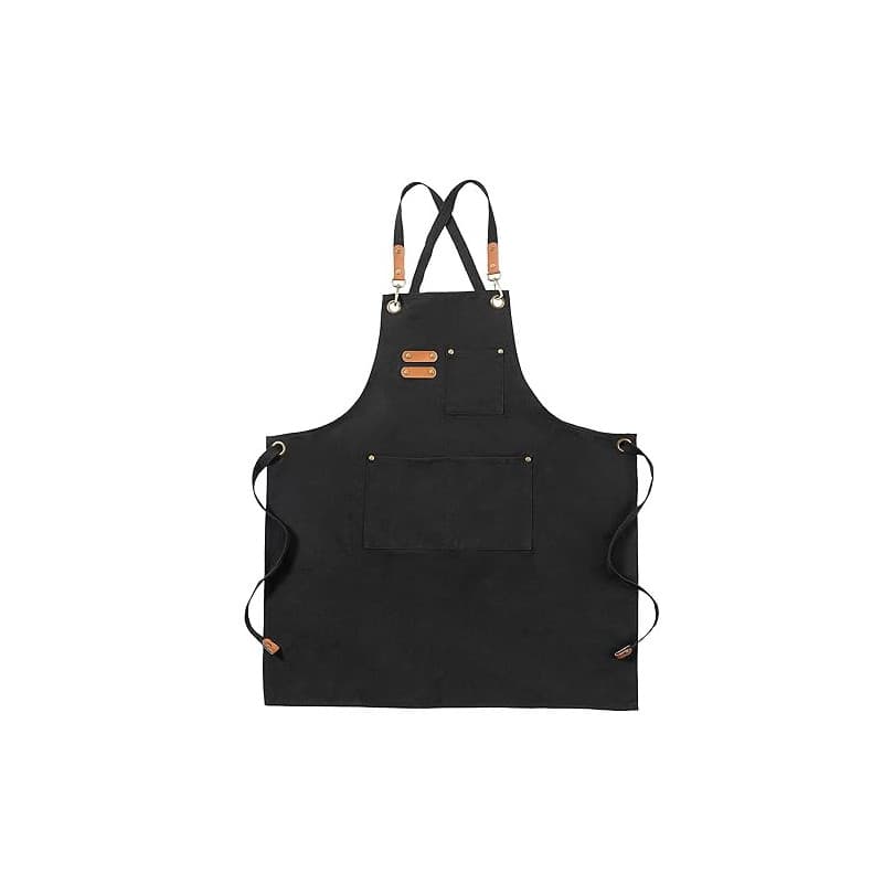Tabliers Toile, Tabliers de Travail pour Hommes Femmes, Tabliers de Chef avec Sangle Réglable et 3 Poches, Tablier pour Serveurs