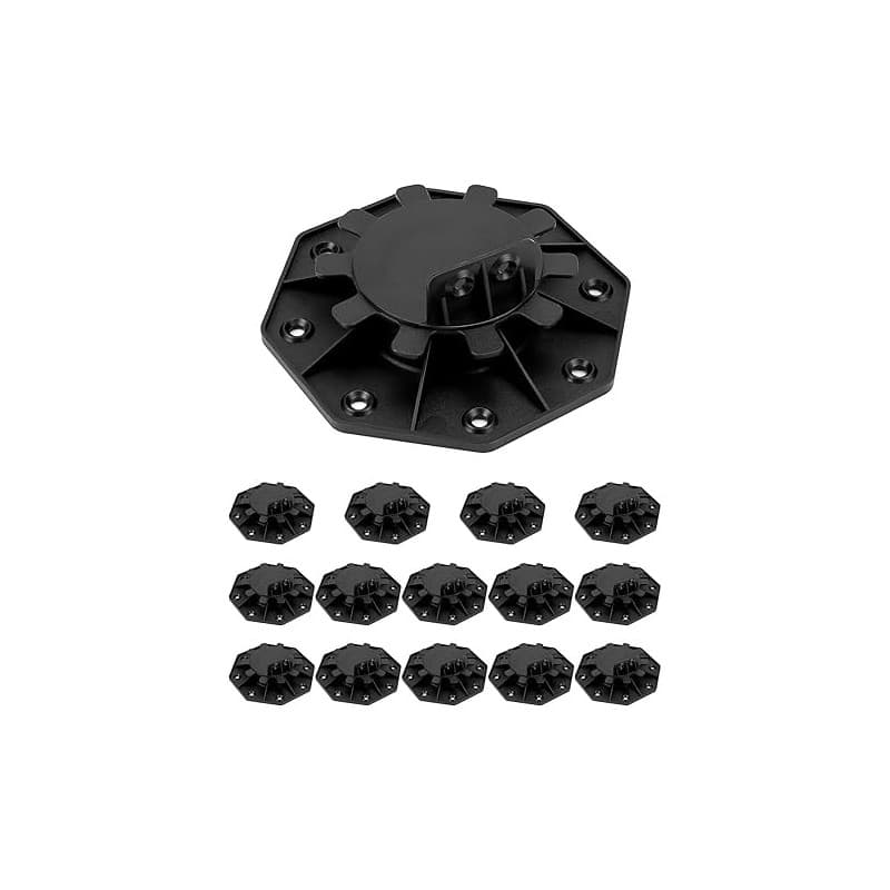 QWORK® 15 Pièces Plot terrasse réglables 30-60 mm, Convient aux pour lames de terrasse en bois/WPC/aluminium