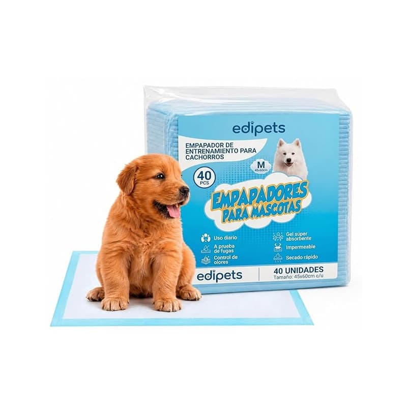 Edipets, Alaise pour Chien, Alese Jetable, 45x60, Tapis pour Chiot, Apprentissage de la Propreté, Anti-Fuite et Résistante (40 P