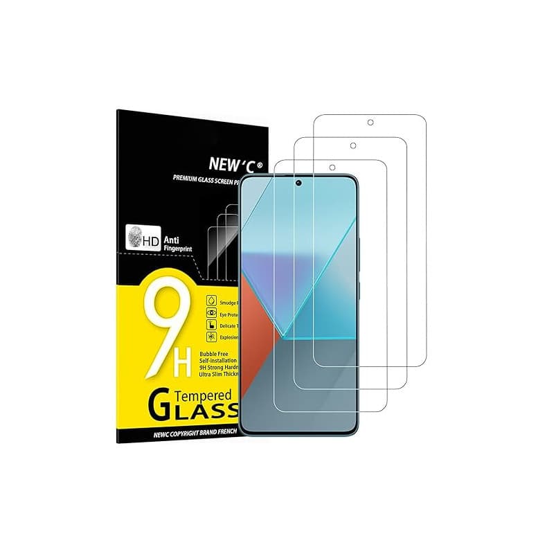NEW'C Lot de 3, Verre Trempé pour Xiaomi Redmi Note 13 Pro 5G/4G, (non compatible Redmi Note 13 Pro+) Protection efficace contre