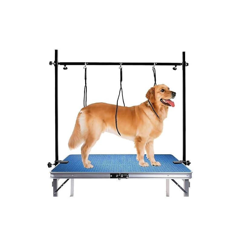 Kalolary Bras de toilettage pour chien de 90,2 cm, bras de table de toilettage en forme de H avec boucle de serrage, support de