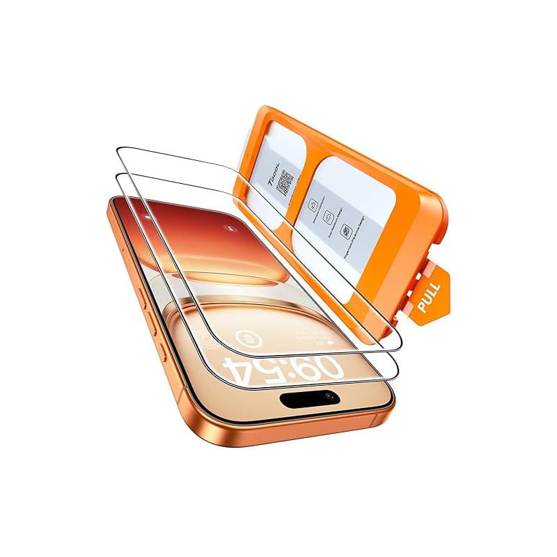 TOCOL Verre Trempé pour iPhone 16 Pro Max, Dépoussiérage Automatique, Sans Bulles, Dureté 9H, Couverture Complète Protection écr