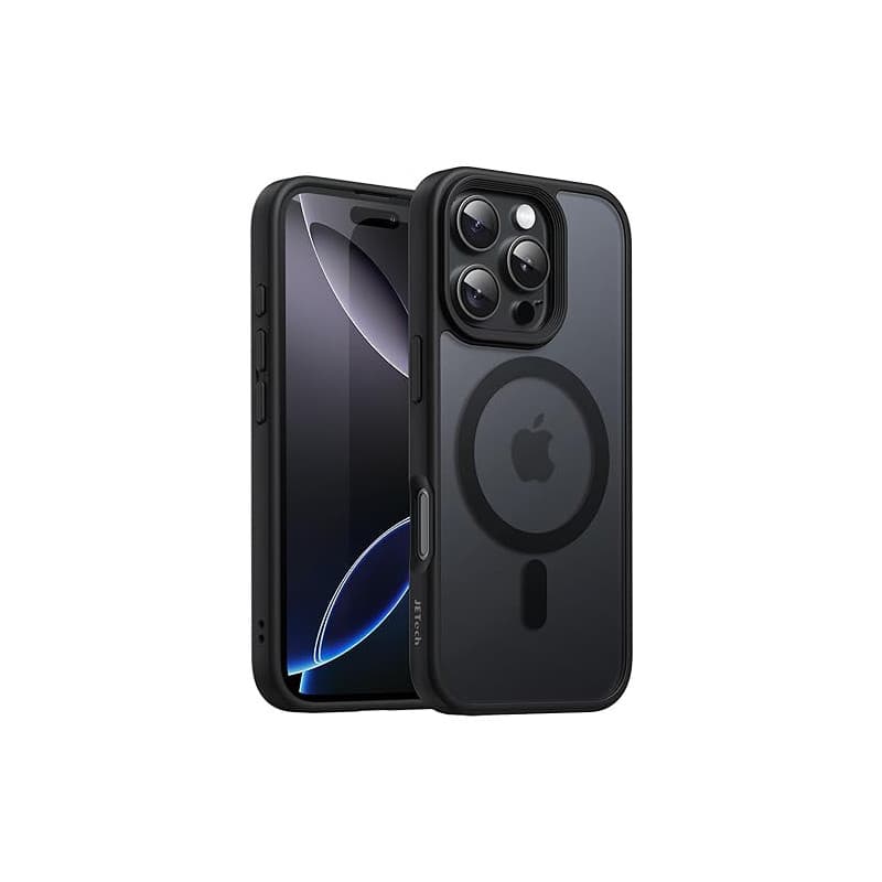 JETech Coque Magnétique pour iPhone 16 Pro Max 6,9 Pouces Compatible avec MagSafe, Étui Housse Dos Translucide Mat Fine Antichoc