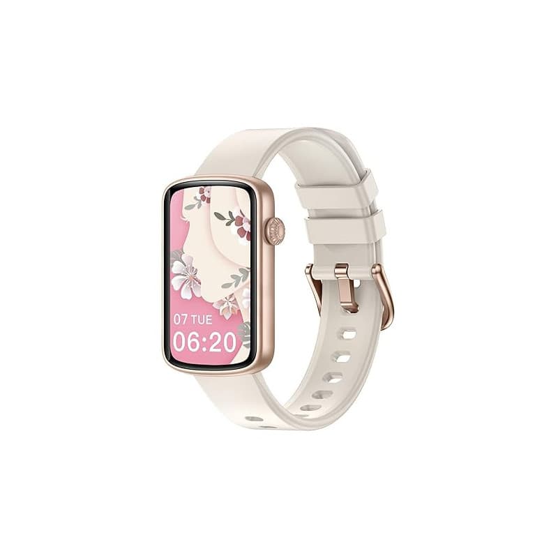 Montre Connectée Femme Petite Taille Bracelet Connecté Femme Bluetooth 5.4 AMOLED 1,47", 30 Jours d'Autonomie en Veille, Podomèt