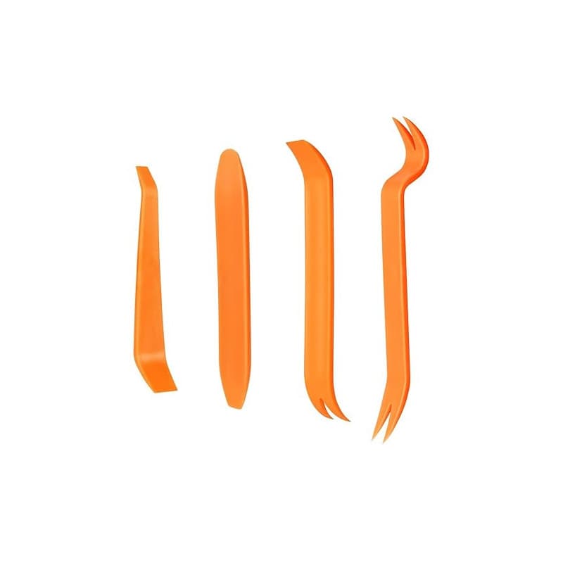 flintronic 4Pcs Outil Demontage Garniture Voiture, Professionnel Voiture Démontage Installation Outil Kit pour Voiture Radio Aud