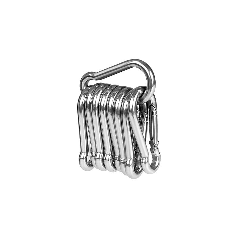 10 Mousquetons en Acier INOX 304 LISOPO Petit Mousqueton 40 mm x 4 mm Mousqueton de Fixation avec Fermeture à Clip pour Les Outi