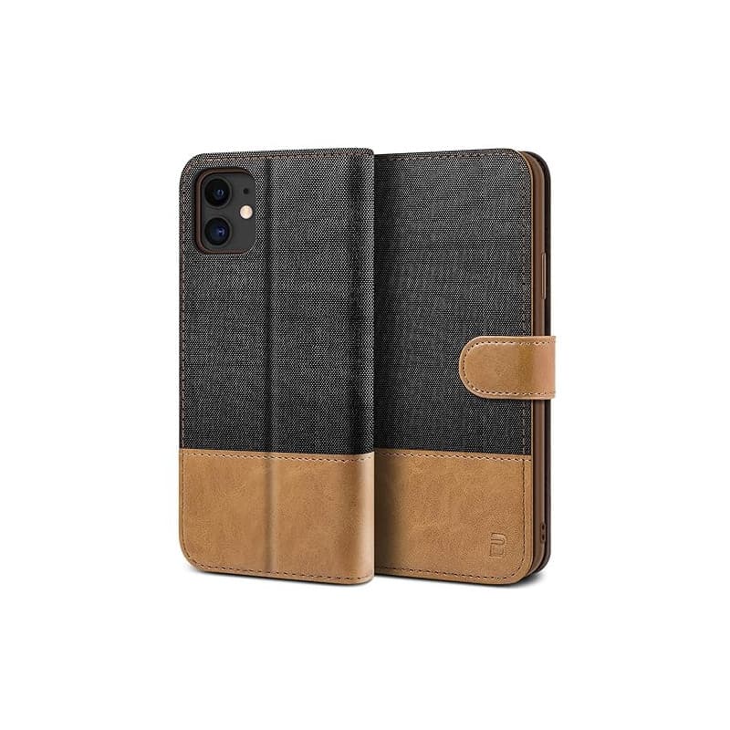 BEZ® Coque pour iPhone 11, Etui pour iPhone 11 Housse en Cuir de Protection, Portefeuille en Cuir Polyuréthane, Crochet, Pochett