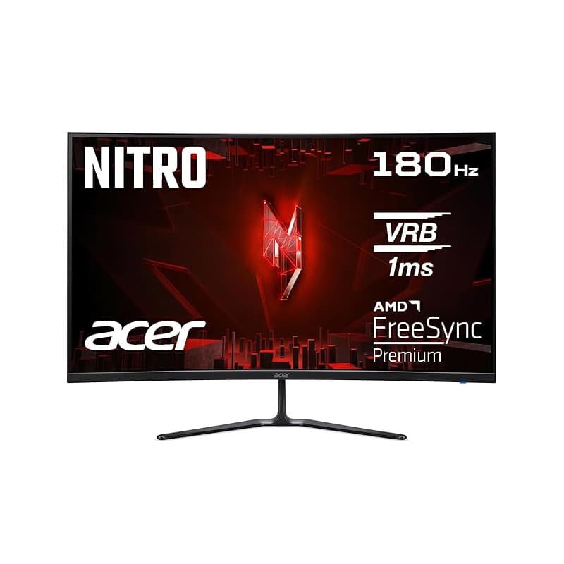 Acer Nitro ED320QRS3biipfx, Écran PC Gaming incurvé 31.5" FullHD VA, 180Hz (1920x1080, 16:9, AMD FreeSync Premium, 1ms (VRB), 25