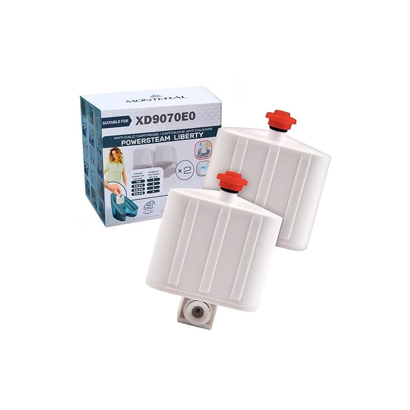 MONTERAL XD9070E0 pour Tefal Liberty Powersteam Cartouche Anti Calcaire Set 2 Adapté pour Calor pour Rowenta Centrale Vapeur