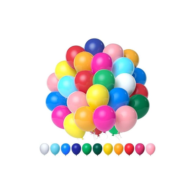 Elalove 110 ballons en latex 27cm – Kit multicolore pour anniversaire, mariage, baby shower, décoration fête, compatible hélium,
