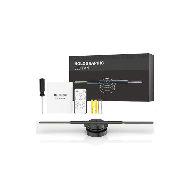 Hologramme 3D de 42 cm avec Wi-Fi, Projecteur Hologramme 3D avec 244 LED, 2200 cd/m² et 1500 vidéos 3D Gratuites, Projecteur Hol