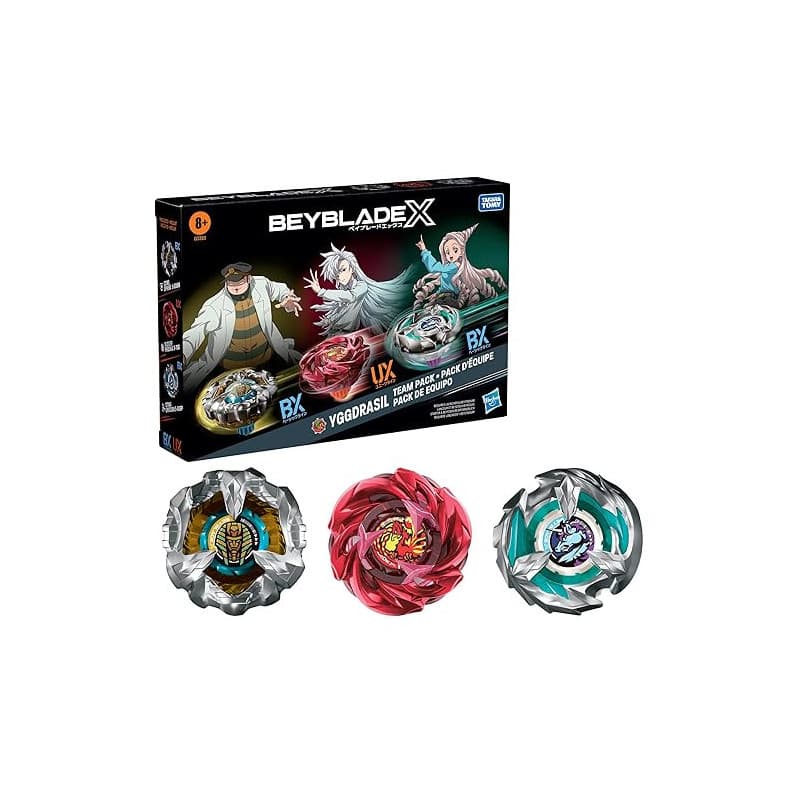 Beyblade X, Pack d'équipe Yggdrasil, inclut 3 toupies de compétition conçues par Takara Tomy, dès 8 Ans
